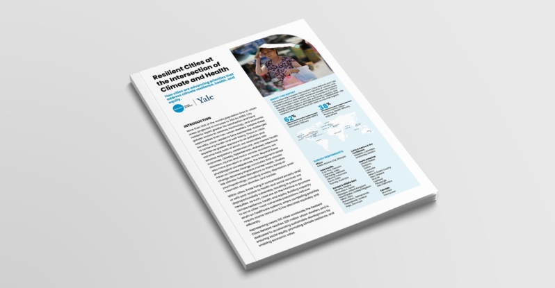 An overhead view of the report called Resilient Cities at the Intersection of Climate and Health